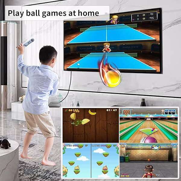 YRPRSODF TV Game Console Built in 100+ Gam ES, Video Game Machine with 2.4G Wireless Gamepad Somatosensory Control, USB Plug and Play, Kid & Adult Interactive& Puzzle Games,Grey - Image 4