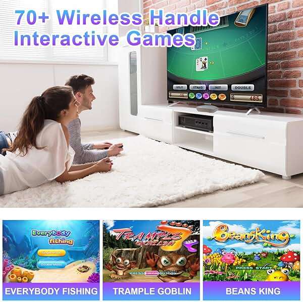 YRPRSODF TV Game Console Built in 100+ Gam ES, Video Game Machine with 2.4G Wireless Gamepad Somatosensory Control, USB Plug and Play, Kid & Adult Interactive& Puzzle Games,Grey - Image 6