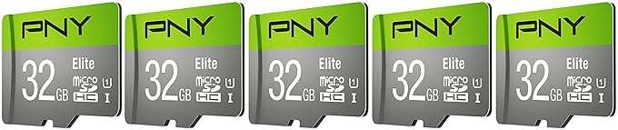 PNY 32GB Elite Class 10 U1 microSDHC Flash Memory Card - 100MB/s, Full HD, UHS-I, Micro SD, 5 Count (Pack of 1) - Image 2