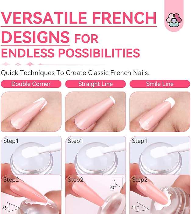 Saviland French Tip Nail Stamp: 4PCS Nail Art Stamper Kit Clear Silicone Nails Stamping Long & Short Jelly Stamper with Scrapers Nails Stamper Kit for French Manicure Home DIY Salon - Image 6