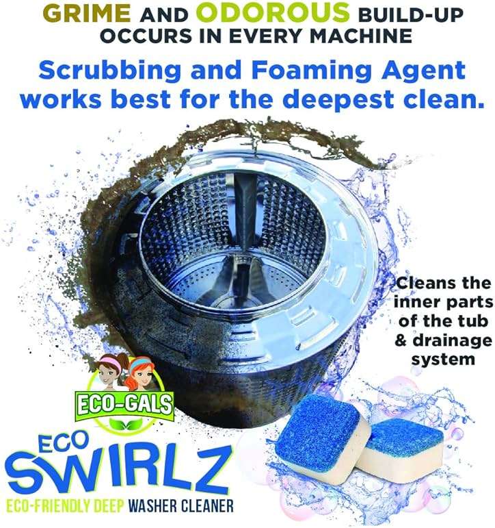 Eco-Gals Eco Swirlz Washing Machine Cleaner with Bonus Eco Scrubz Dishwasher Cleaner Add On 36 Count Deep Cleaning Tablets - Image 2