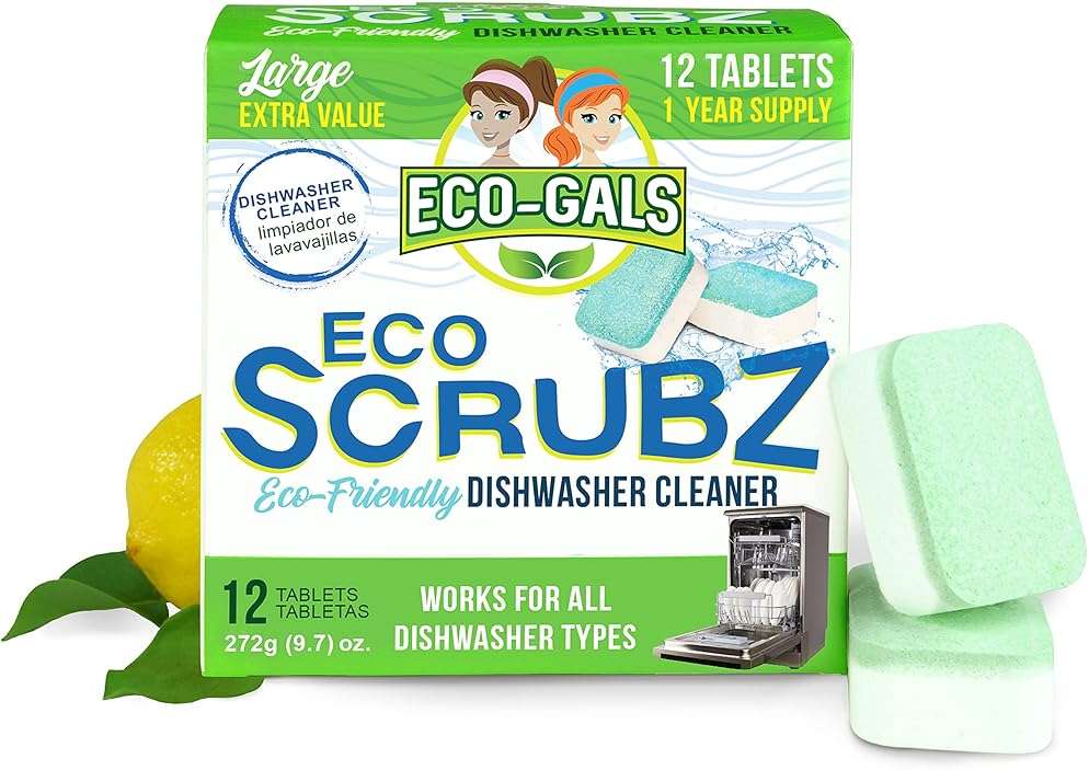 Eco-Gals Eco Swirlz Washing Machine Cleaner with Bonus Eco Scrubz Dishwasher Cleaner Add On 36 Count Deep Cleaning Tablets - Image 7