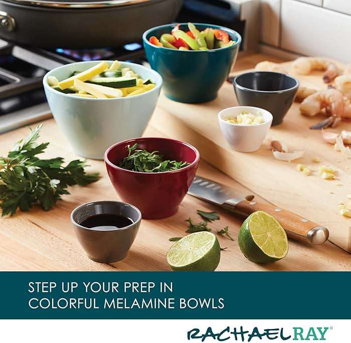 Rachael Ray Tools and Gadgets Nesting/Stackable Measuring Cups Set, 6 Piece - Assorted Colors - Image 2