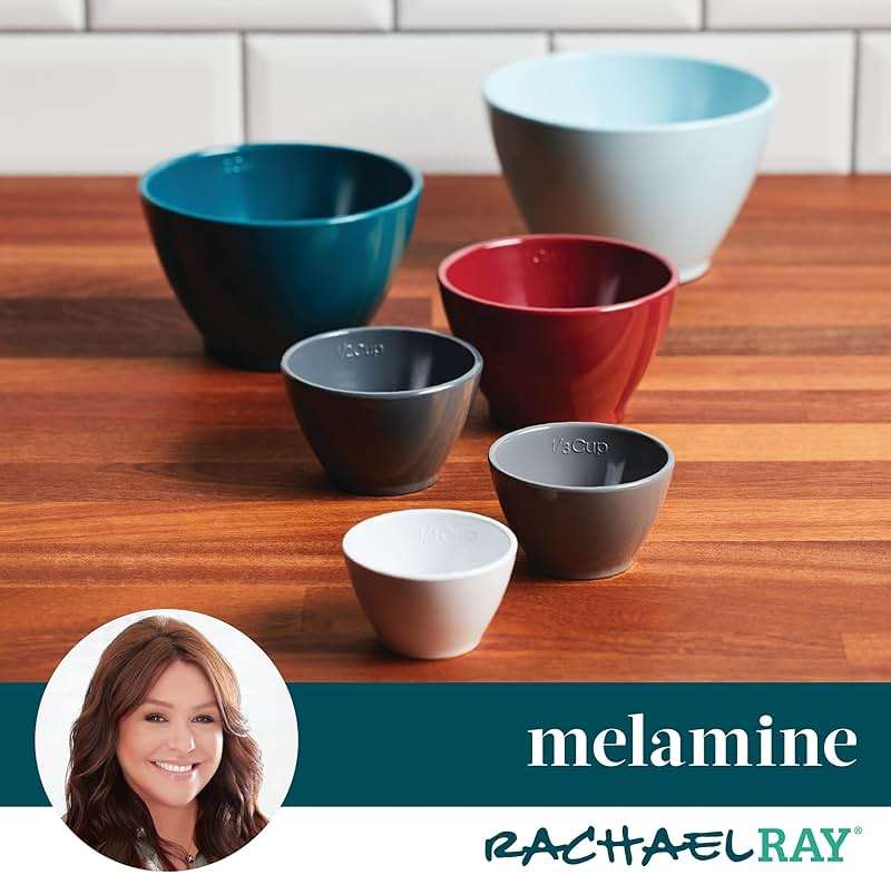 Rachael Ray Tools and Gadgets Nesting/Stackable Measuring Cups Set, 6 Piece - Assorted Colors - Image 5