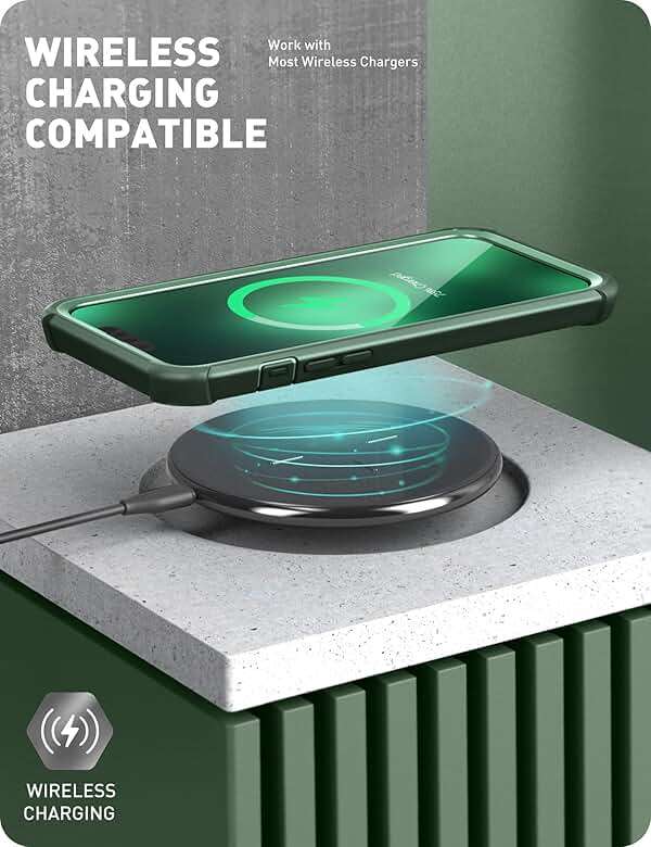 i-Blason Ares for iPhone 13 Pro Max Case 6.7 inch [Built-in Screen Protector] [Military-Grade Protection] Clear Full-Body Shockproof Rugged Bumper Phone Case for iPhone 13 Pro Max (Alpine Green) - Image 7