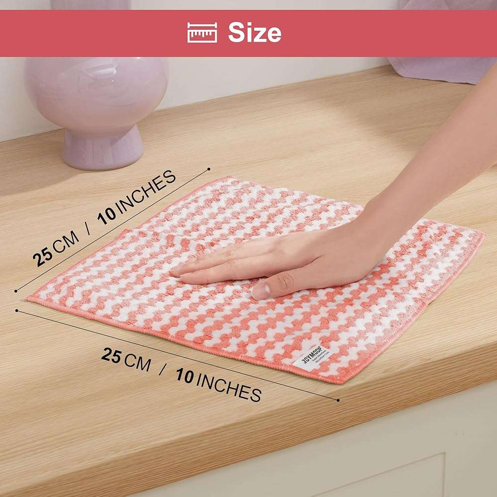 JOYMOOP 18 Pack Microfiber Cleaning Cloth, Kitchen Towels for Dish Drying Washing, Absorbent Streak Free Lint Free Rags for Cleaning, Reusable and Washable Towels - 10" x 10" - Image 2