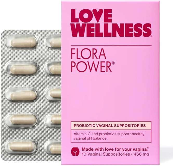 Love Wellness Flora Power | Vaginal Probiotic Suppositories with Vitamin C | Supports pH Balance & Vaginal Health | Fragrance-Free, Non-GMO & Paraben-Free | 10 Count - Image 1