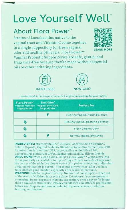 Love Wellness Flora Power | Vaginal Probiotic Suppositories with Vitamin C | Supports pH Balance & Vaginal Health | Fragrance-Free, Non-GMO & Paraben-Free | 10 Count - Image 3