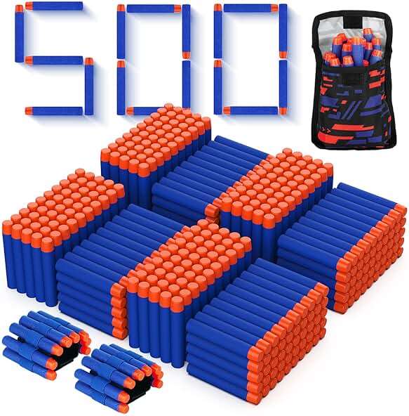 Tudaymol Nerf Bullets 500 Official Dart for Nerf N-Elite Series Refill Darts Foam Bullets Ammo Packs - Compatible with All Elite Blaster - Image 1