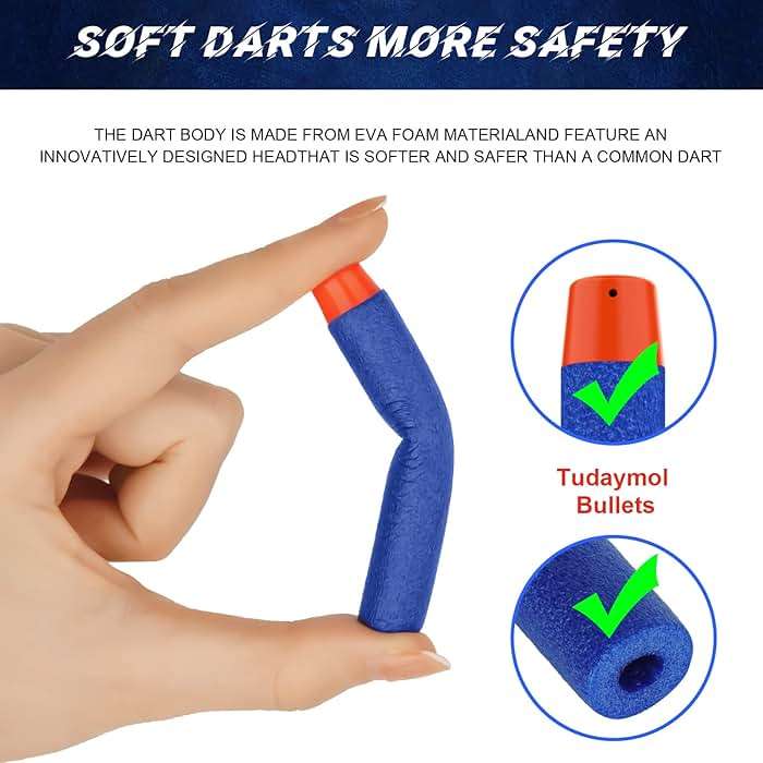 Tudaymol Nerf Bullets 500 Official Dart for Nerf N-Elite Series Refill Darts Foam Bullets Ammo Packs - Compatible with All Elite Blaster - Image 4