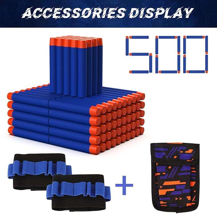 Tudaymol Nerf Bullets 500 Official Dart for Nerf N-Elite Series Refill Darts Foam Bullets Ammo Packs - Compatible with All Elite Blaster - Image 5