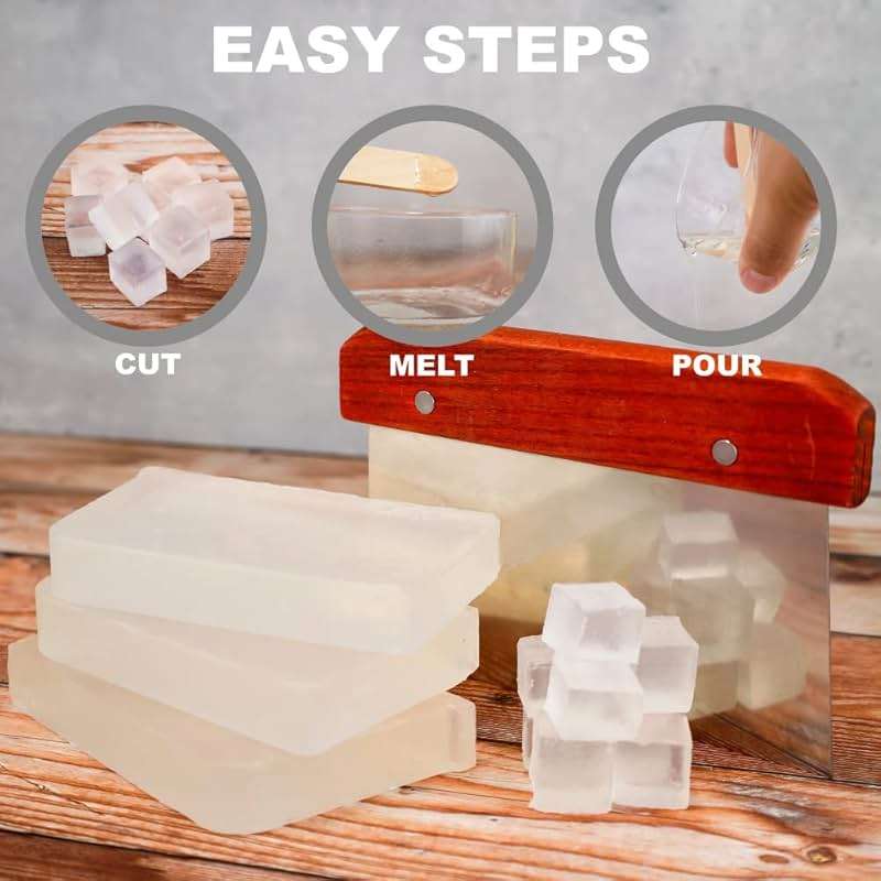 Primal Elements Jojoba Oil Soap Base - Moisturizing Melt and Pour Glycerin Soap Base for Crafting and Soap Making, Easy to Cut - 5 Pound - Image 4