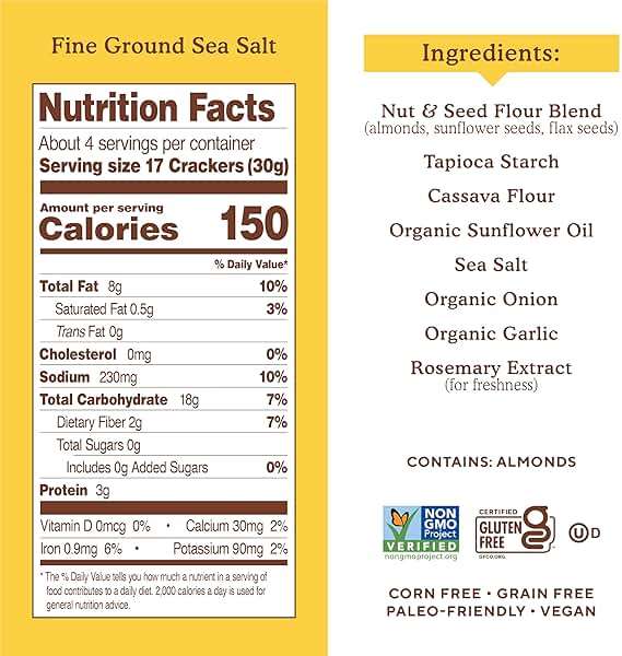 Simple Mills Almond Flour Crackers, Family Size, Fine Ground Sea Salt - Gluten Free, Vegan, Healthy Snacks, 7 Ounce (Pack of 2) - Image 2