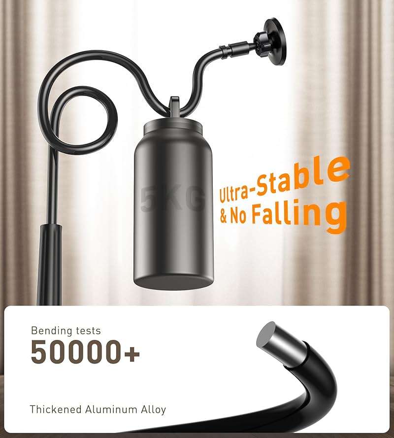 Magnetic Gooseneck Phone Holder Mount for iPhone 17/16/15/14/13/12 - Magnetic Stand Tabletop Clamp 360°Rotation Adjustable for Office/Home Compatible with iPhone 17 16 15 14 13 12 Mini Plus Pro Max - Image 4