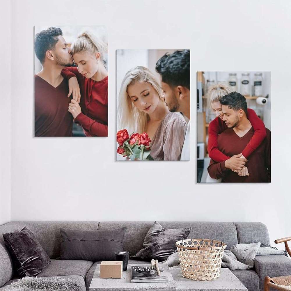 3 Panel Hanging Wall Art Set, Custom Canvas Prints with Your Photos, Personalized Art, Print Pictures Photos on Canvas, Gifts for Family, Wedding, Friends, Home Decoration - Image 4