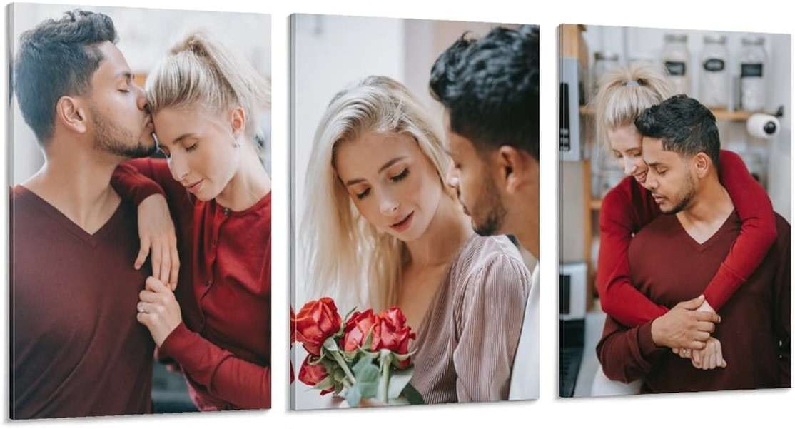 3 Panel Hanging Wall Art Set, Custom Canvas Prints with Your Photos, Personalized Art, Print Pictures Photos on Canvas, Gifts for Family, Wedding, Friends, Home Decoration - Image 5