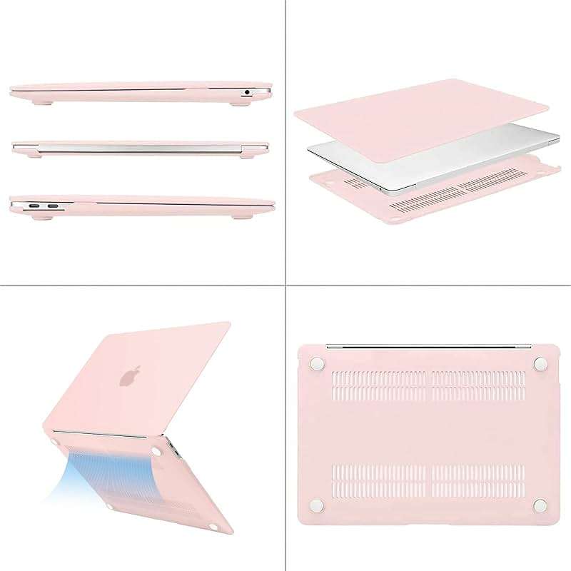 MOSISO Compatible with MacBook Air 13 inch Case M1 Chip 2021-2018 Release A2337 A2179 A1932, Plastic Hard Shell&Keyboard Cover&Screen Film&Storage Bag for MacBook Air 13.3 inch Case, Chalk Pink - Image 5