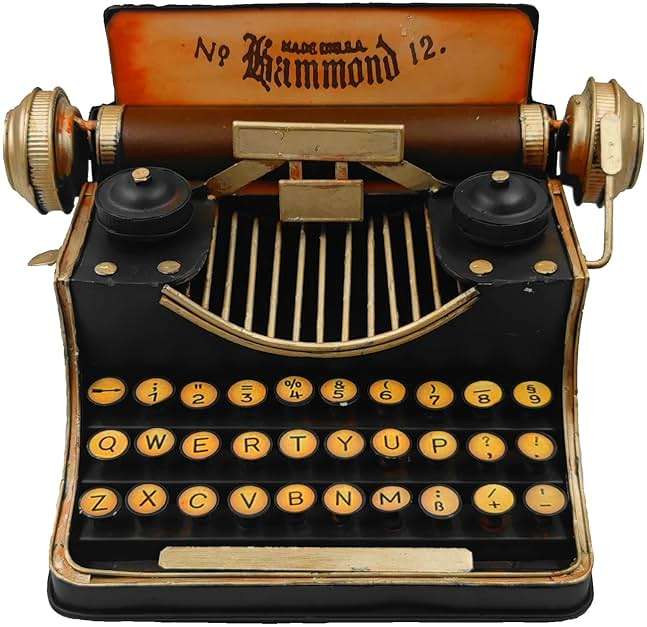 VANLAXY Money Bank Retro Vintage Tin Antique Typewriter Model Piggy Bank Coin Bank Classic Decoration for Home Shoot Movie Props - Image 1