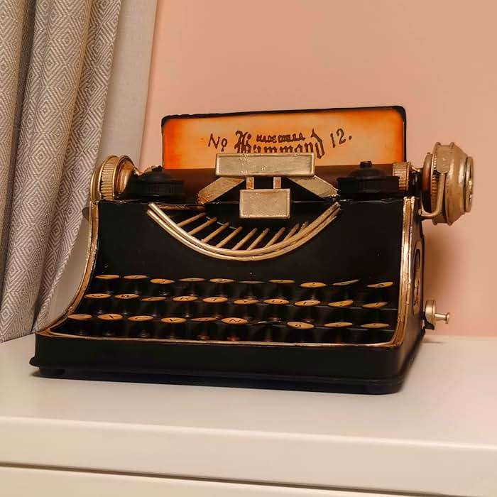 VANLAXY Money Bank Retro Vintage Tin Antique Typewriter Model Piggy Bank Coin Bank Classic Decoration for Home Shoot Movie Props - Image 9