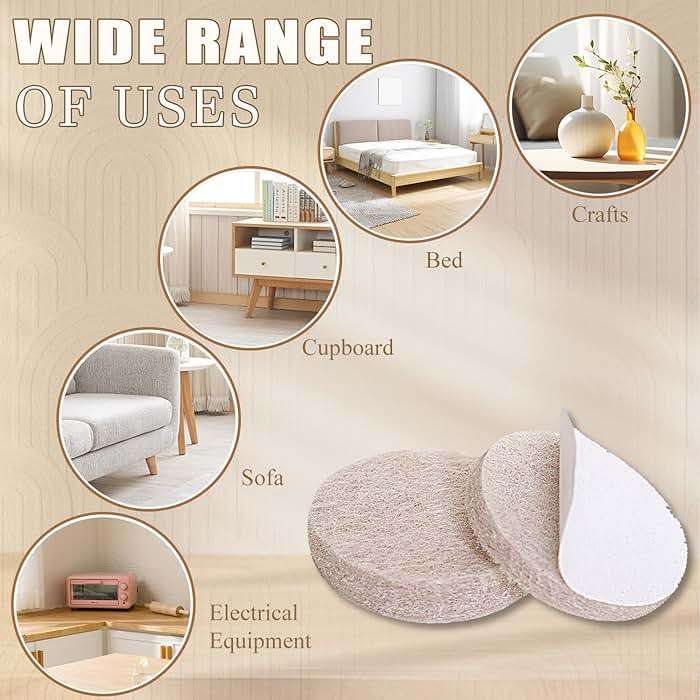 Yelanon Felt Furniture Pads for Hardwood Floors -216 Pcs Premium Felt Pads for Chair Legs, Floor Protectors for Furniture, Beige & Brown - Image 5