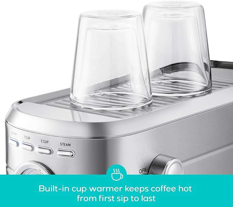 CASABREWS CM5418 Espresso Machine 20 Bar, Compact Espresso Maker with Steam Milk Frother, Stainless Steel Coffee Machine with 34oz Removable Water Tank for Cappuccino, Small Latte Machine, Silver - Image 6