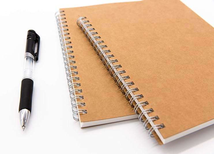DSTELIN Blank Spiral Notebook, 9-Pack, Soft Cover, Sketch book, 100 Pages / 50 Sheets, 7.5 inch x 5.1 inch (Brown) - Image 7