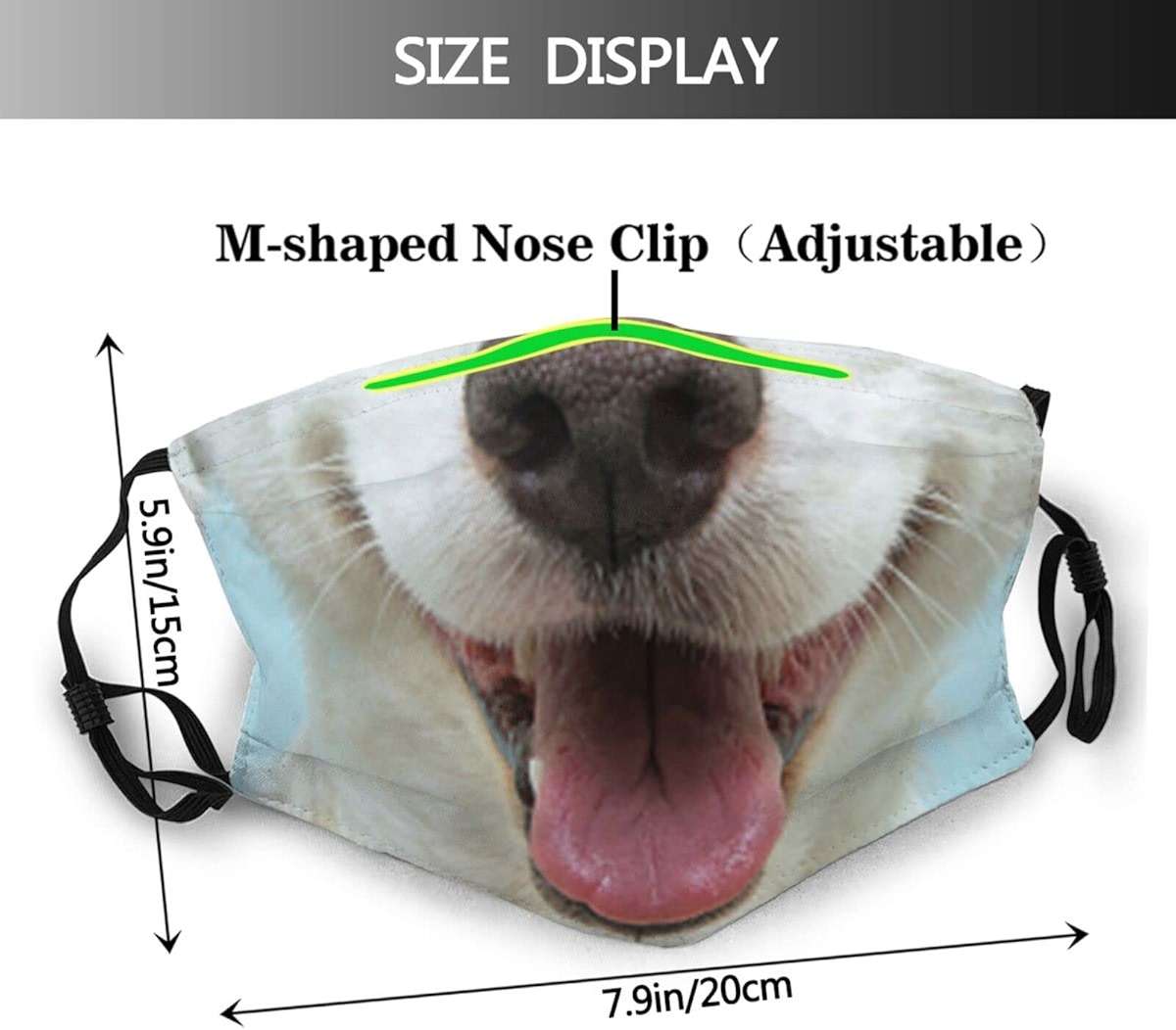 Funny Animals Mask Cartoon Aniaml Face Mask Cute Mask Adjustable Breathable with 2 filters for Women Men - Image 2