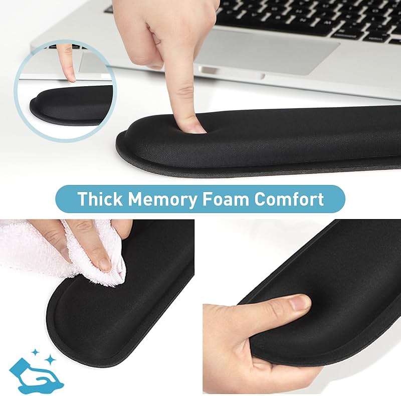Yolanda Keyboard Wrist Rest Memory Foam, Easy Typing Pain Relief, Keyboard Mouse Pad Set for Computer, Laptop, Home & Office - Image 4