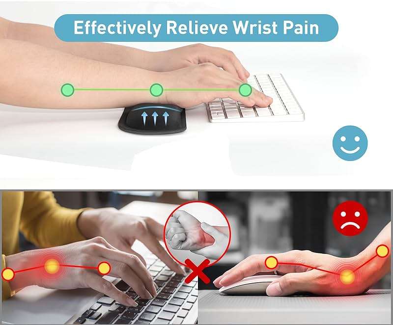 Yolanda Keyboard Wrist Rest Memory Foam, Easy Typing Pain Relief, Keyboard Mouse Pad Set for Computer, Laptop, Home & Office - Image 6