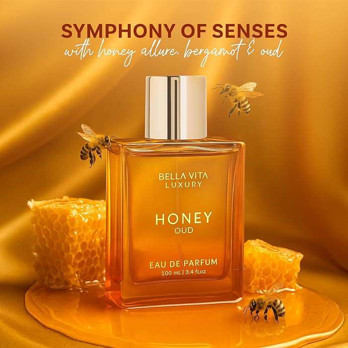 Bellavita Luxury Honey Oud Eau de Parfum | 100 ml (3.4 fl.oz.) | Perfume for Men and Women | Sweet Honey, Bergamot, Oud, and Amber Notes | Women's Day Special - Image 4