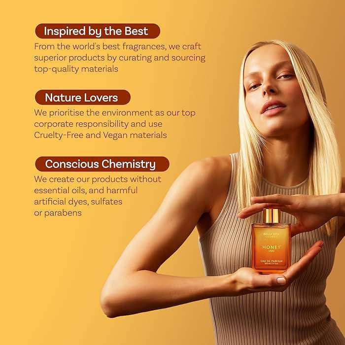 Bellavita Luxury Honey Oud Eau de Parfum | 100 ml (3.4 fl.oz.) | Perfume for Men and Women | Sweet Honey, Bergamot, Oud, and Amber Notes | Women's Day Special - Image 6