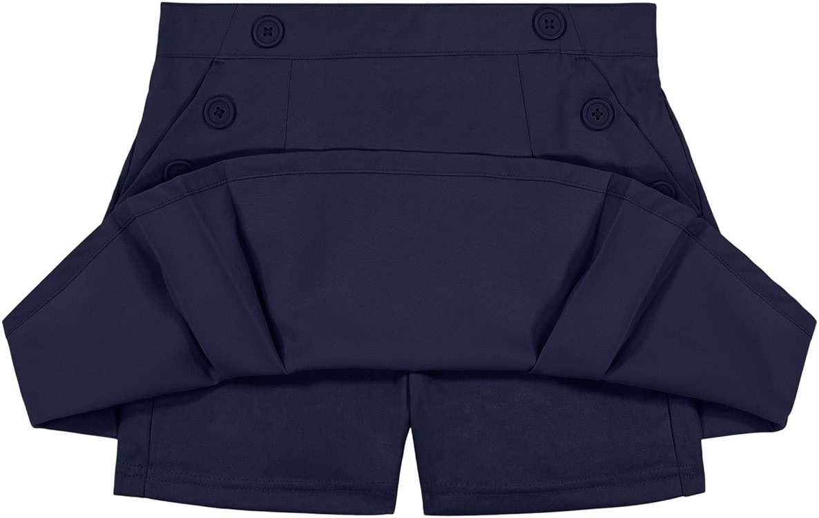 Nautica Girls' School Uniform Pull-on Scooter Skirt With Undershorts, Poplin Style With Button Pockets - Image 3