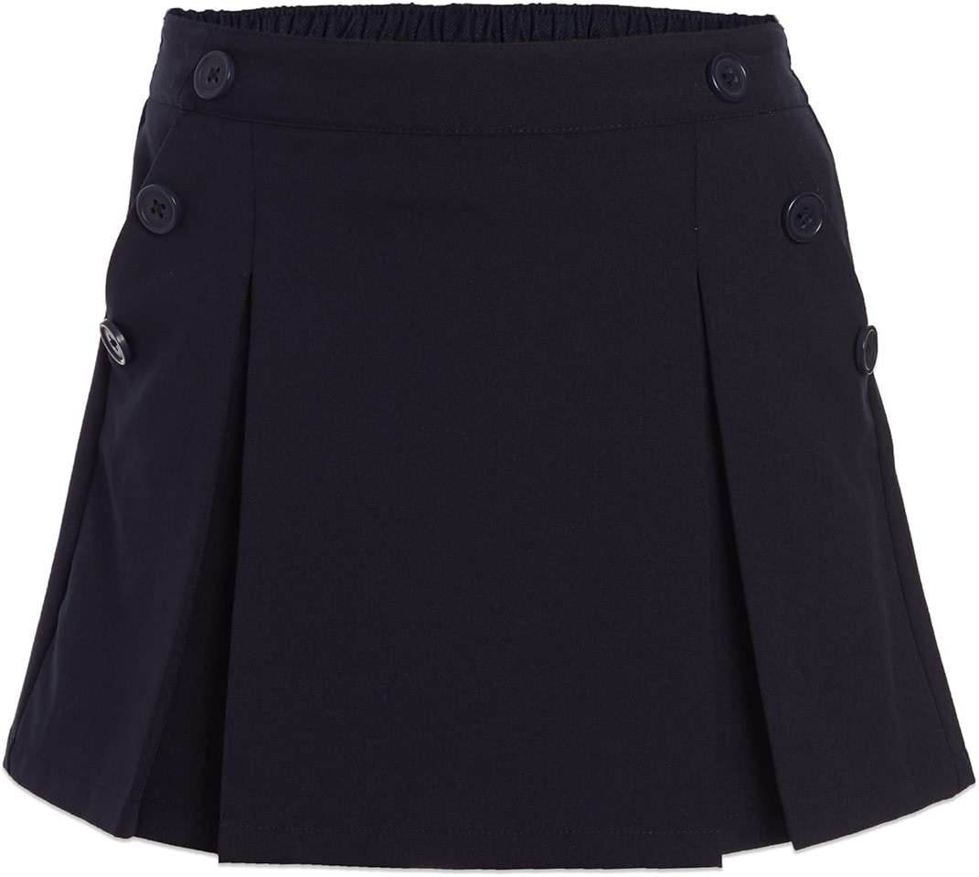 Nautica Girls' School Uniform Pull-on Scooter Skirt With Undershorts, Poplin Style With Button Pockets - Image 4