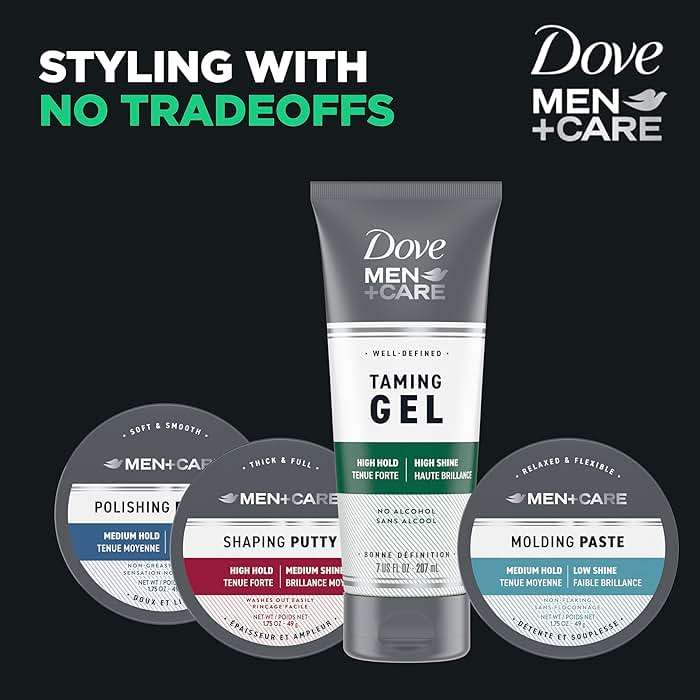 DOVE MEN + CARE Styling Gel 3 count Hair Taming Gel for a Strong Hold Hair Styling Product for Thicker and Healthier Looking Hair 7 oz - Image 7