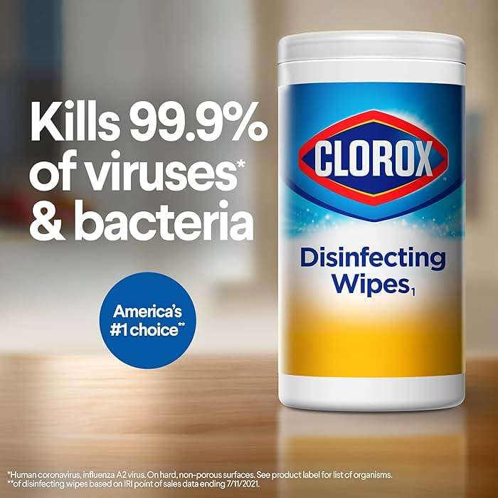 Clorox Cleaning Bundle Disinfecting Mist Lemon and Orange Blossom Scent (1 Spray Bottle & 1 Refill, 16 Fl Oz Each) Disinfecting Wipes (3-Pack, 75ct Each) - Image 2