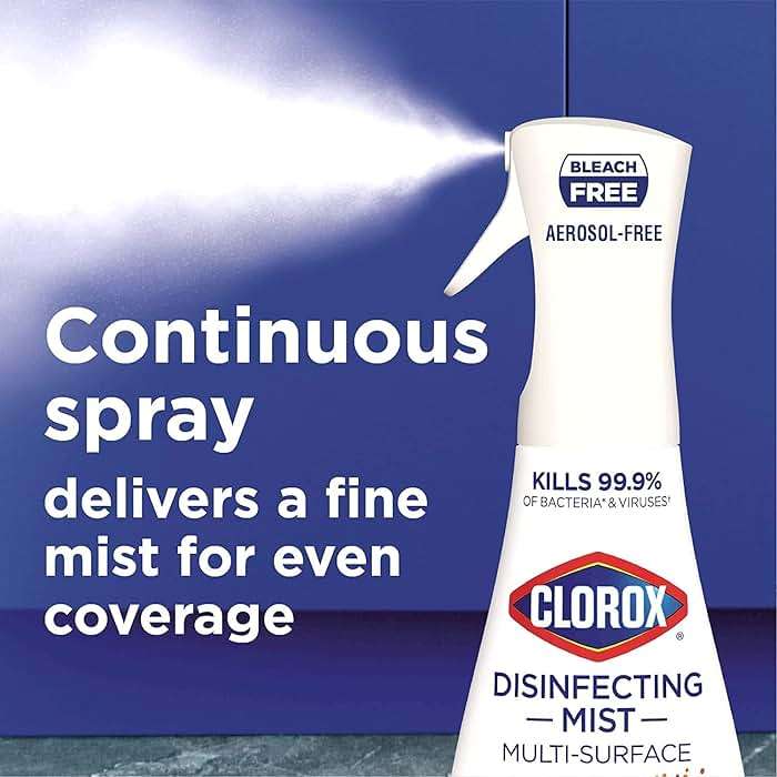 Clorox Cleaning Bundle Disinfecting Mist Lemon and Orange Blossom Scent (1 Spray Bottle & 1 Refill, 16 Fl Oz Each) Disinfecting Wipes (3-Pack, 75ct Each) - Image 6