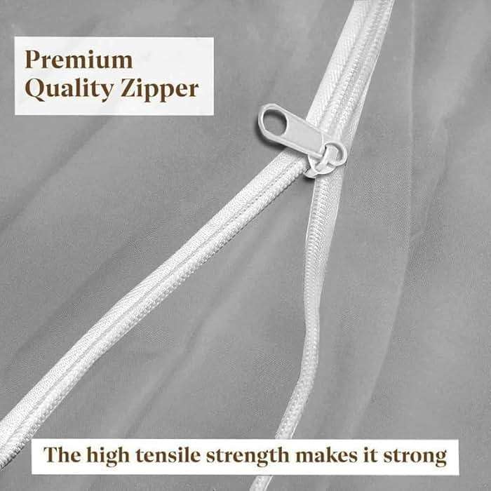 Shreem Linen Zipper Fitted Sheet -16 Inch Extra Deep Pocket, Soft Brushed Microfiber Bottom Sheet, Wrinkle, Shrink & Fade Resistant, Hotel Quality, Light Grey, King - Image 4