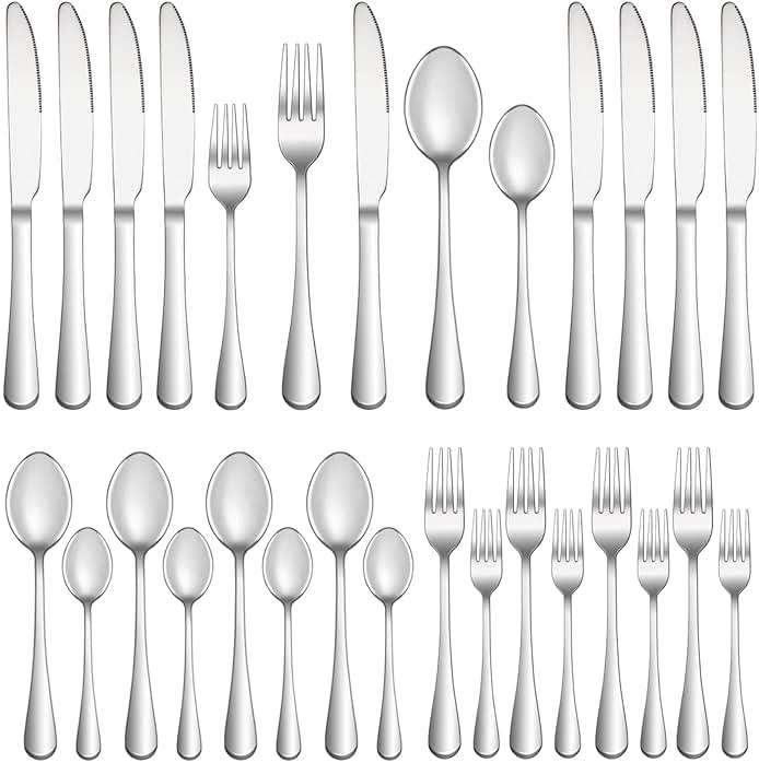 20 Piece Silverware Set Service for 4,Premium Stainless Steel Flatware Set,Mirror Polished Cutlery Utensil Set,Durable Home Kitchen Eating Tableware Set,Include Fork Knife Spoon Set,Dishwasher Safe - Image 1