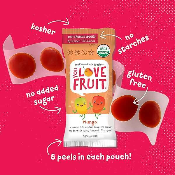 YOU LOVE FRUIT - Fruit Snacks Variety Pack 30 count, 100% Natural Gluten-Free, Vegan, Low Carb, Low Fat Fruit Kosher Snacks for Kids, College Students, Teachers and Offices, Healthy Fruit Snacks (passion fruit, super berry, mango) - Image 5
