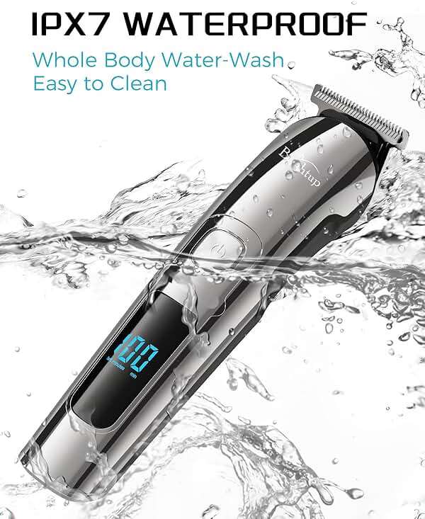 Brightup Beard Trimmer for Men - Electric Razor & Shaver, Cordless Hair Clippers Trimmers Set, IPX7 Waterproof Mens Grooming Kit for Shaving Face, Mustache, Body, Ear, Nose Hair Trimmer, Gifts for Men - Image 7