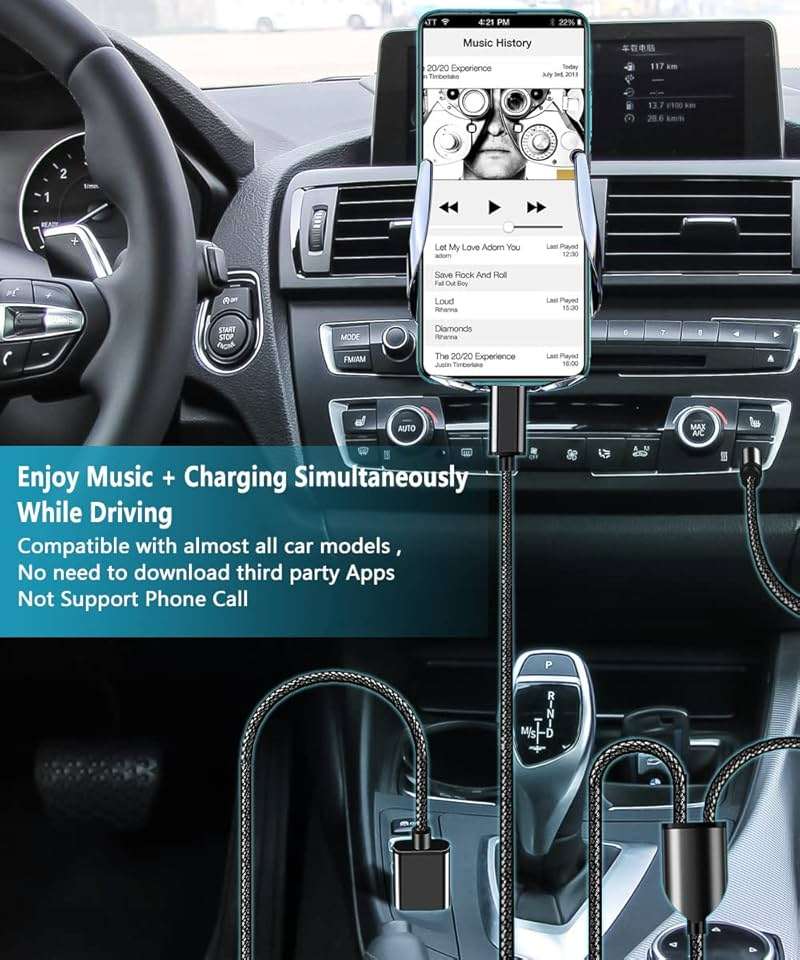 USB C to 3.5mm Aux Audio Cable, 2 in 1 USB C to 3.5mm Car Stereo Aux Headset Jack Cable with PD 18W USB C Charging Compatible with iPhone 17/16/16e/15 Plus/Pro Max/Air, Galaxy S25/S24/S23, Pixel 9/8 - Image 5