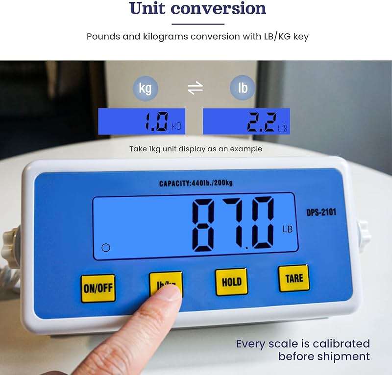 Tetuga Medical Scale - Heavy Duty 440 lb High Capacity Wrestling Scale for Body Weight with Easy to Read LCD Display Physician Scale, Professional Medical Grade Scale for Doctor Home Gym Office - Image 3