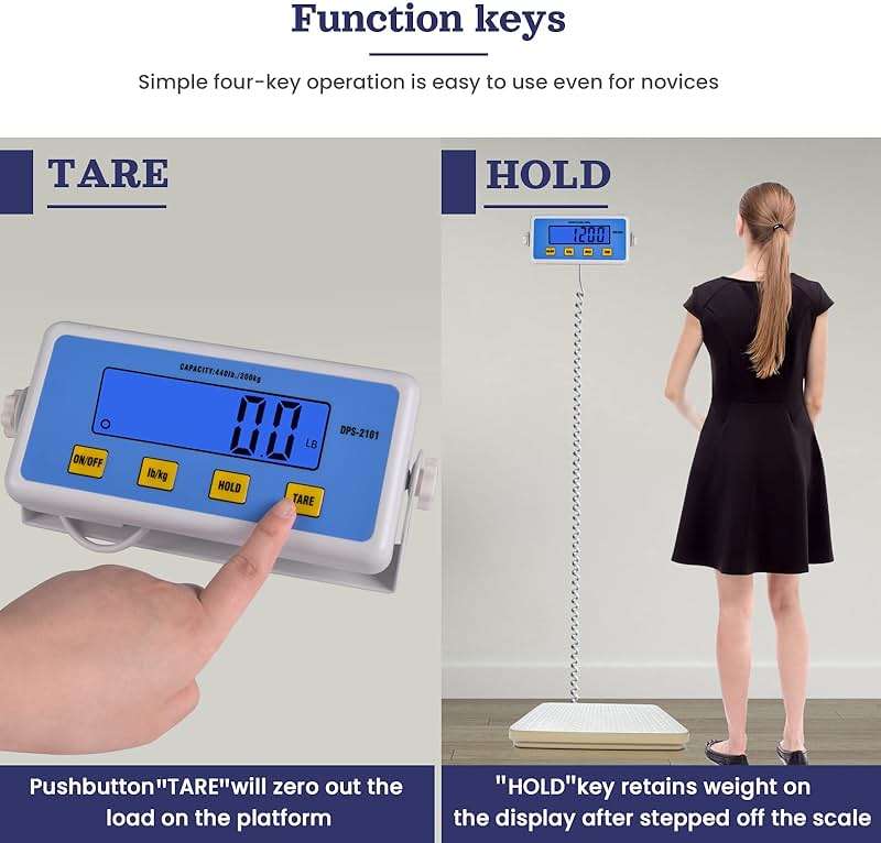 Tetuga Medical Scale - Heavy Duty 440 lb High Capacity Wrestling Scale for Body Weight with Easy to Read LCD Display Physician Scale, Professional Medical Grade Scale for Doctor Home Gym Office - Image 4