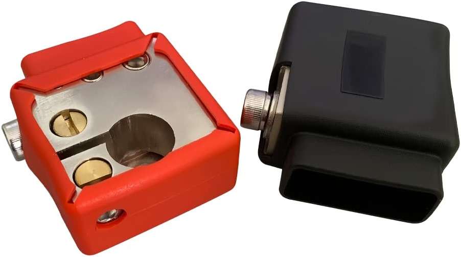 C CLINK 0/4/8/ Gauge AWG Positive & Negative Battery Terminal Square Appearance with Top Post Adapter (1 Pair) - Image 6