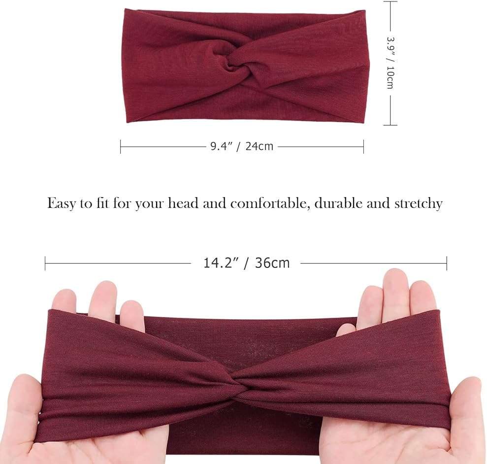 AQOKKA Elastic Knotted Headbands for Women Criss Cross Head Bands for Women's Hair Non Slip Boho Wrap Twisted Hair Accessories - Image 4
