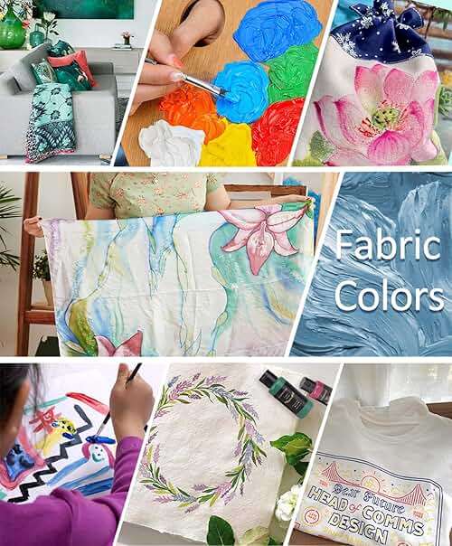 Colorful Permanent Fabric Paint, 26 Colors Soft Fabric Paint in Bottles (30ml/1oz) with Brushes, Palette,Non-Toxic Textile Paint for Creative DIY Clothes, T-Shirts, Shoes Art and Crafts - Image 7