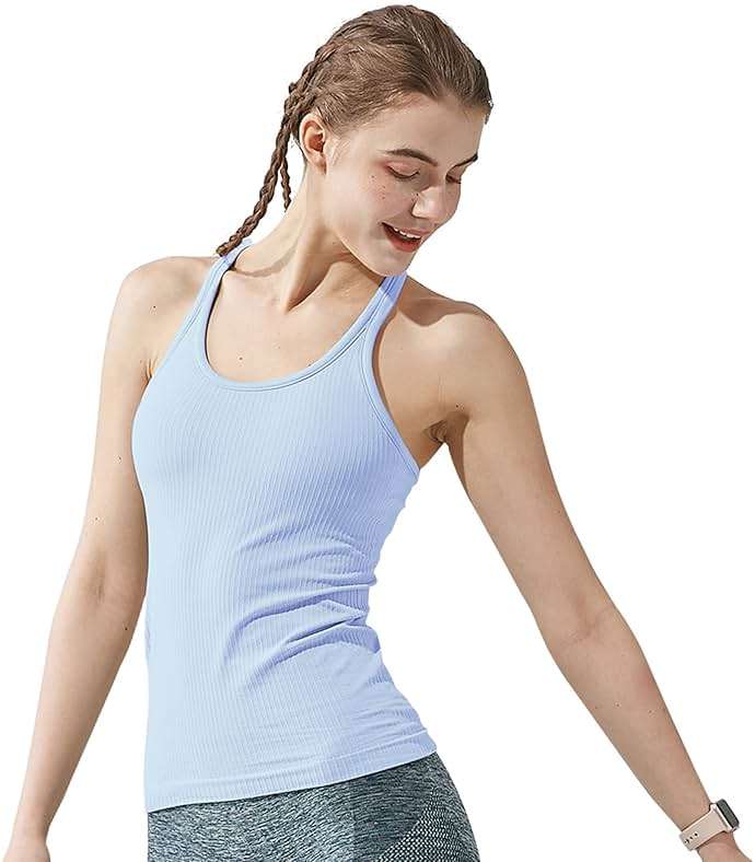 sphinx cat Yoga Racerback Tank Top for Women with Built in Bra,Women's Padded Sports Bra Fitness Workout Running Shirts - Image 4