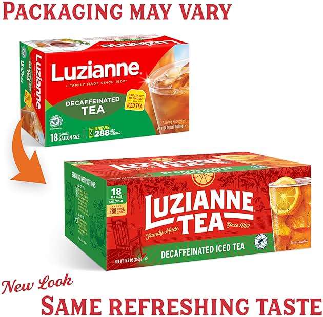 Luzianne Unsweetened Decaffeinated Iced Tea Bags, Gallon Size, 18ct Box, (Pack of 4) - Image 2