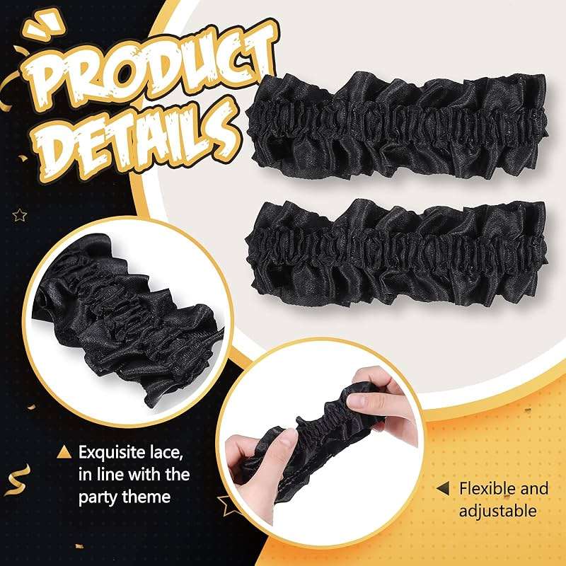 Jadive 2 Pcs Roaring 20s Armband Garter for Men Sleeve Shirt Costume Anti Slip Arm Holder Garter Belt for 1920s Party - Image 3