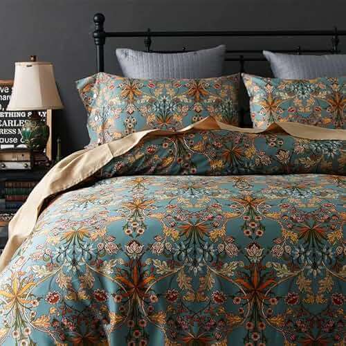 Ikawaapurry Comforter Set for Queen Size Bed Farmhouse Boho Bedding Sets Fluffy Lightweight Flowers Plants All Season 3 Pcs Comforter with 2 Pillow Shames - Image 3